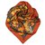 Hermès Foulard in seta Dru Au Plus arancione Hermes Multicolore Panno  ref.137939