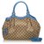 Borsa Gucci Brown GG Canvas Sukey Marrone Blu Beige Pelle Tela Panno  ref.138122