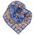 Foulard en soie imprimée bleu Céline Tissu Multicolore Bleu Marine  ref.138135