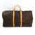 Louis Vuitton Brown-Monogramm Keepall Bandouliere 60 Braun Leder Leinwand  ref.138185