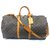 Louis Vuitton keepall 55 monogram shoulder strap Brown Leather  ref.138237