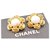 Chanel Clip-on Vintage CC Or jaune Doré  ref.138424