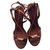 Diane Von Furstenberg Tan Wedge Leather Sandals Wood  ref.138666