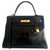 Hermès hermes kelly 28 Black Box Leather  ref.138734