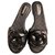 Sandali con ciabatte in pelle nera Chanel sandali EU37 Nero  ref.138881