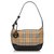 Burberry Brown Haymarket Check Canvas Umhängetasche Braun Mehrfarben Beige Leder Leinwand Tuch  ref.139002