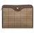 Saco de embreagem da lona da manta de Burberry Brown Marrom Couro Pano  ref.139006