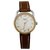 Hermès "Arceau" watch in gold and steel on leather. Small model.  ref.139124