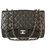 Timeless CHANEL Black Caviar Leather Classic Flap Jumbo Bag with Silver tone hardware  ref.139420