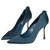 Manolo Blahnik shoes new Blue Satin  ref.139437