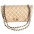 Chanel Classic Timeless Silvery Beige Leather  ref.139467