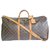 Louis Vuitton keepall 55 Bandoulière Brown Leather Cloth  ref.139595