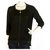 Moncler Maglia Cardigan Black Zipper central avec veste en mesh épais S Coton Noir  ref.139748