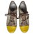 Lanvin Python trainers with yellow toe caps. Beige  ref.139757