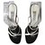 Balenciaga Leather mules Wedge heels for El Corte Ingles Black White  ref.139775