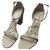 DIOR heeled sandals Eggshell Leather  ref.139839