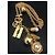 Selten!! 1990's Moschino Gilt Charm Gürtel Golden - Ansicht 3