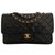 Timeless Chanel Handtaschen Schwarz Leder  ref.140009