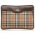 Burberry Brown House Check Canvas Clutch Bag Multiple colors Beige Leather Cloth Cloth  ref.140069