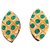 Yves Saint Laurent earrings Golden Dark green Metal  ref.140129