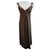 New Antik Batik brown silk 2-layer long dress. S  ref.140193
