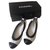 Chanel Ballet flats Black White Patent leather  ref.140355