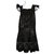 Anna Sui Fleur Lace Dress Black Golden Polyester Acetate  ref.140498
