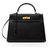 Kelly Hermès Handtaschen Schwarz Golden Leder Metall  ref.140533