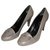 Tod's TODS high heel moccasin pumps Grey Leather  ref.140628