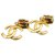Chanel Clip-On Vintage CC Golden Gelbes Gold  ref.140724