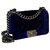 Chanel Boy Mini Velvet con caja Azul Azul oscuro Cuero Terciopelo  ref.140829