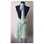 Vestido Mauro Grifoni a rayas verde neón de seda y algodón - vista 3