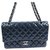 Chanel Classic Medium patent blue flap bag SHW Patent leather  ref.140950