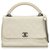Chanel White Quilted Lambskin Leather Satchel Cream  ref.140979