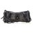 Burberry Black Leather Hyde Clutch Bag Silvery Wool Cloth  ref.141017
