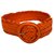 Ralph Lauren Braided leather high belt Orange  ref.141071