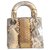 Lady Dior Mini Python Gold Golden  ref.141112