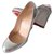 Christian Louboutin Wedge Heel Pump. Silvery Leather  ref.141241