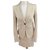 Tailleur jupe Pinko couleur paille à rayures blanches Coton Blanc cassé  ref.141278