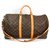 Louis Vuitton Brown Keepall Bandouliere 50 Leather Cloth  ref.141626