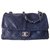 Timeless CLASSIC CHANEL BAG JUMBO Navy blue Leather  ref.142071