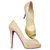 Very private Christian Louboutin 37 Beige Cream Patent leather  ref.142451