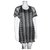 Anna Sui Chevron print dress (fr 38) Black Silvery White Acetate  ref.142454