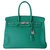 Hermès HERMES BIRKIN BAG 35 mint Green Leather  ref.142534