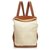 Hermès Hermes White Canvas Sherpa Backpack Brown Cream Leather Cloth Cloth  ref.142767