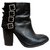 buckle boots IKKS size 38 Black Leather  ref.142850