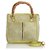 Gucci Green Bamboo Suede Satchel Leather  ref.142960