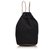 Hermès Noir Sur Toile Polochon Mimile Cuir Tissu Marron  ref.142993