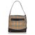 Burberry Brown Haymarket Check Canvas Shoulder Bag Multiple colors Beige Leather Cloth Cloth  ref.143799