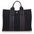 Hermès Hermes Black cabas PM Toile Tissu Noir Gris  ref.143967